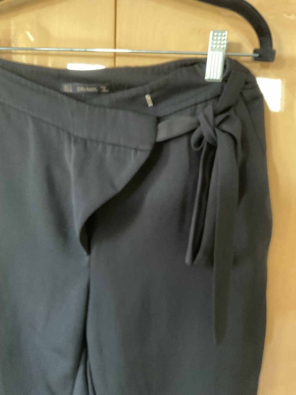 Zara Straight Leg side tie Trousers - Picture 2 of 4